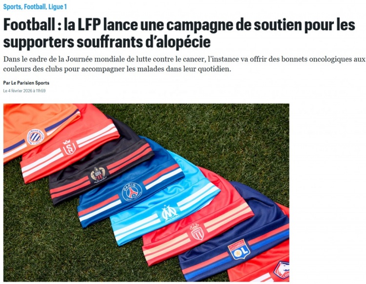 开云体育-中国官网登录入口-关怀抗癌球迷！法足联发起支持脱发球迷的活动，免费提供针织帽
